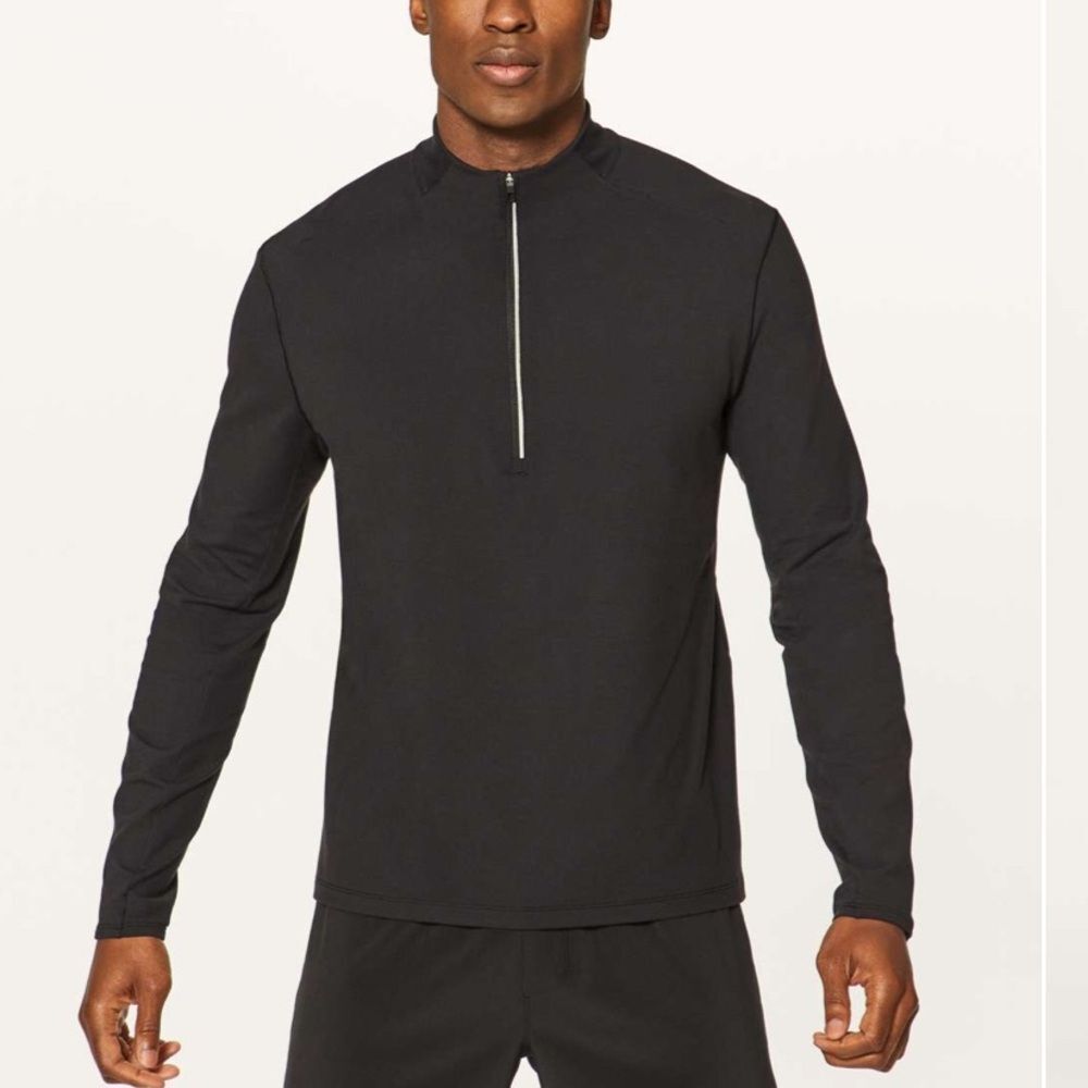 lululemon athletica Men's Black Long Sleeve Half-Zip Top